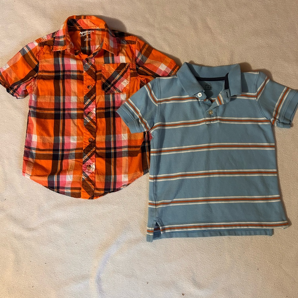 Arizona Jean Company Orange and Blue Kids Button Down Shirts